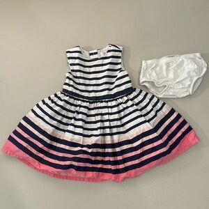 EUC Carter’s Just One You Special Occasion Striped Dress w/ Bloomers 6 Months
